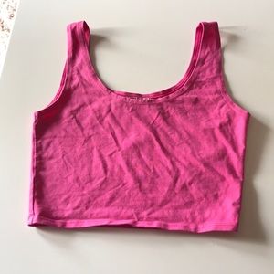 Neon pink crop top!